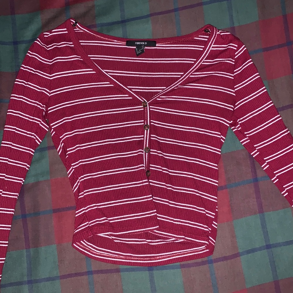 Red Stripped Forever 21 Long Sleeve Size S.
